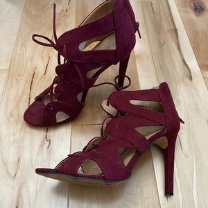 Maroon Tie-Up Heels